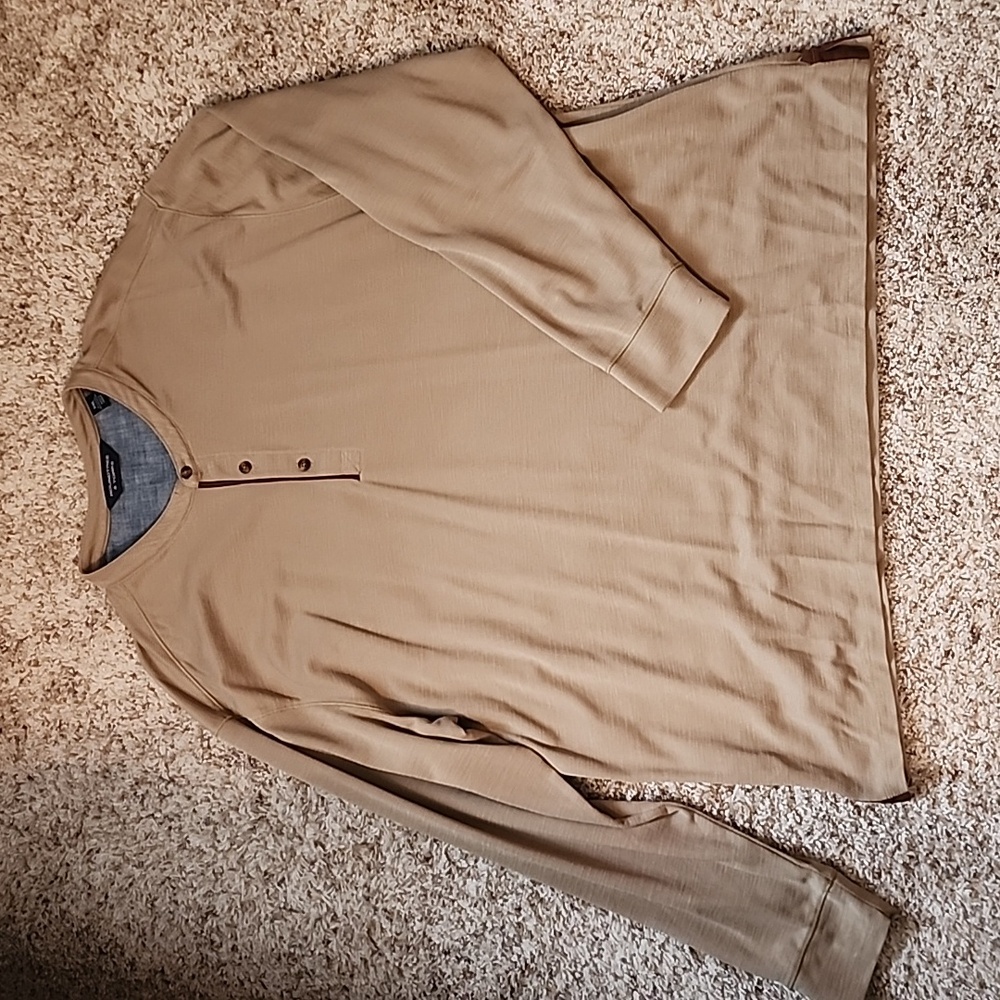 Roundtree & Yorke,  Size XXL, long sleeve Henley, brown